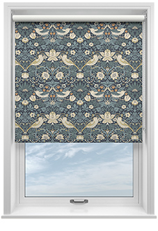 William Morris At Home Strawberry Thief, Indigo - Roller Blind